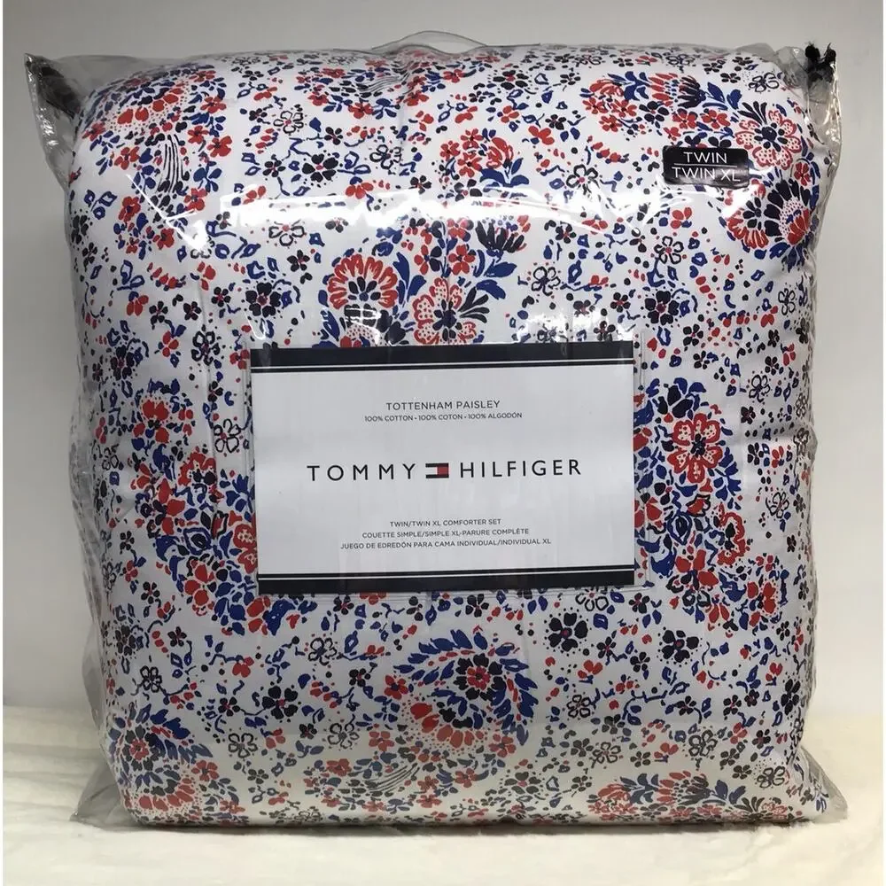 Tommy Hilfiger Comforter Twin / XL Pillow Sham Tottenham Paisley Floral Bedding